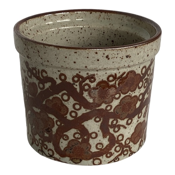 Takahashi Small Tan And Rusty Brown Planter Vase With Drainage Hole Vintage EUC - Picture 11 of 16